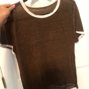 Green and white t-shirt